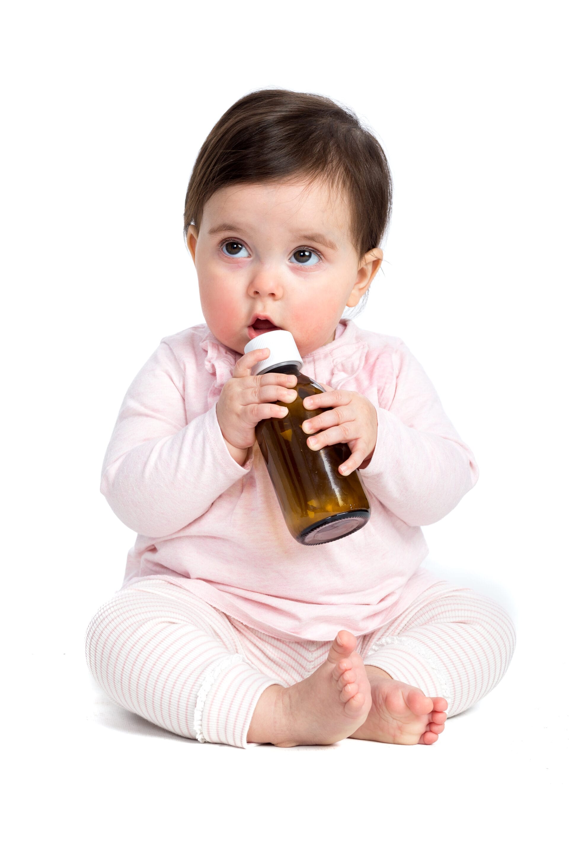 Origin Child Resistant Bottle Held By Infant Image