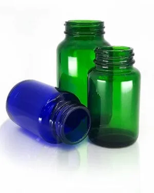 2 green jars and 1 blue jar from Origin Packaging photo